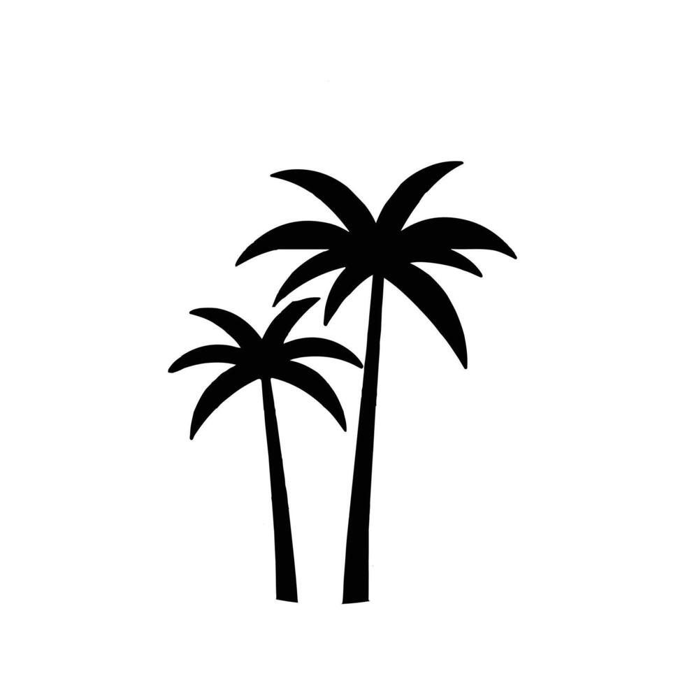 Minimal Palm Tree Graphic in Black on White vector