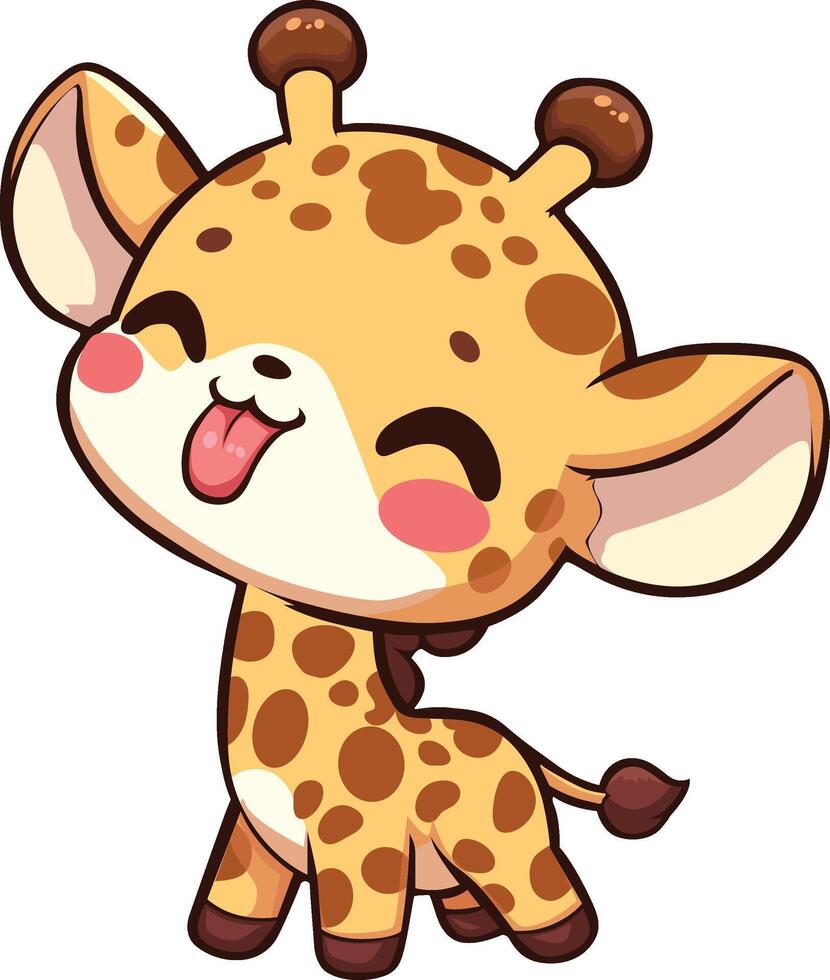 happy baby giraffe vector