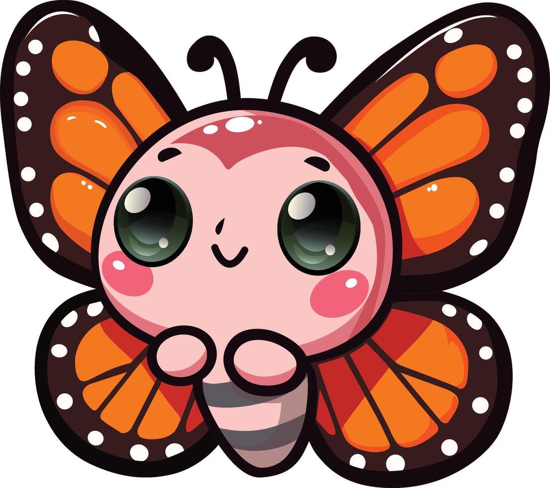 butterfly girl cartoon cute vector