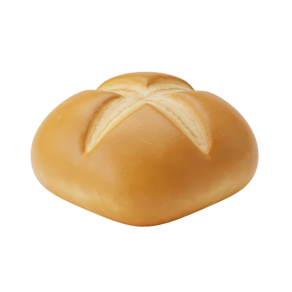3D Kaiser Roll Icon - Traditional Bread Illustration png