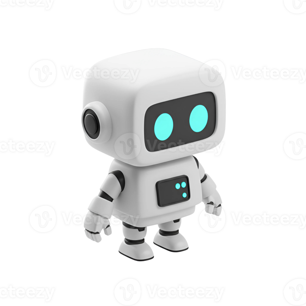 3D Cute Robot Icon - Artificial Intelligence Illustration png
