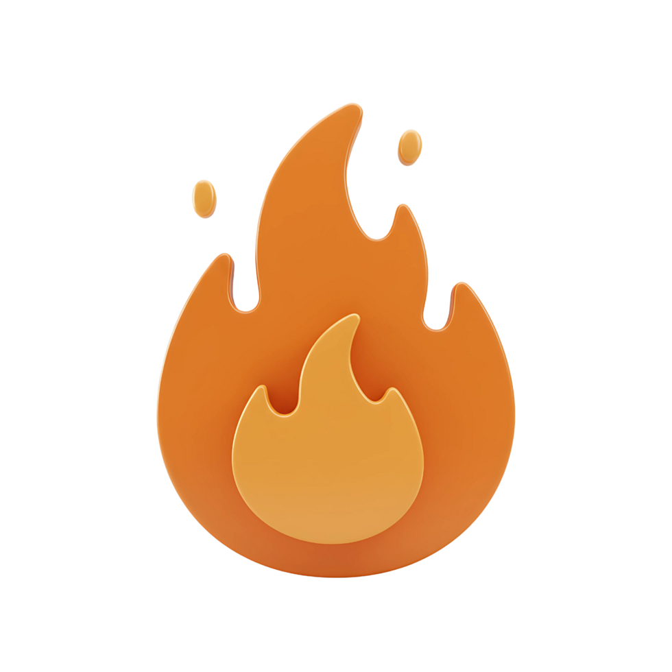 3D Fire Icon - Burning Flame Illustration png