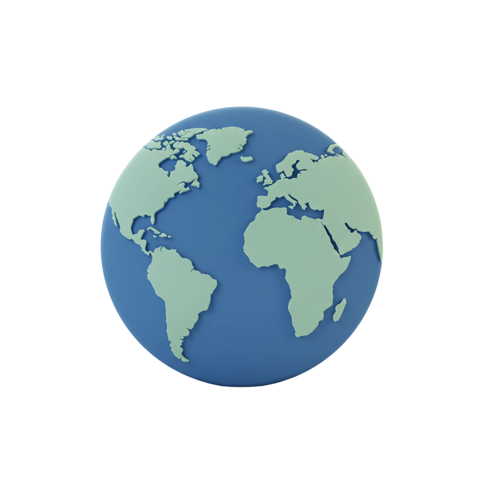 3D World Globe Icon - Earth Illustration png