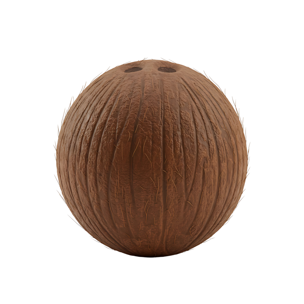 3D Coconut Icon - Whole Tropical Fruit Illustration png