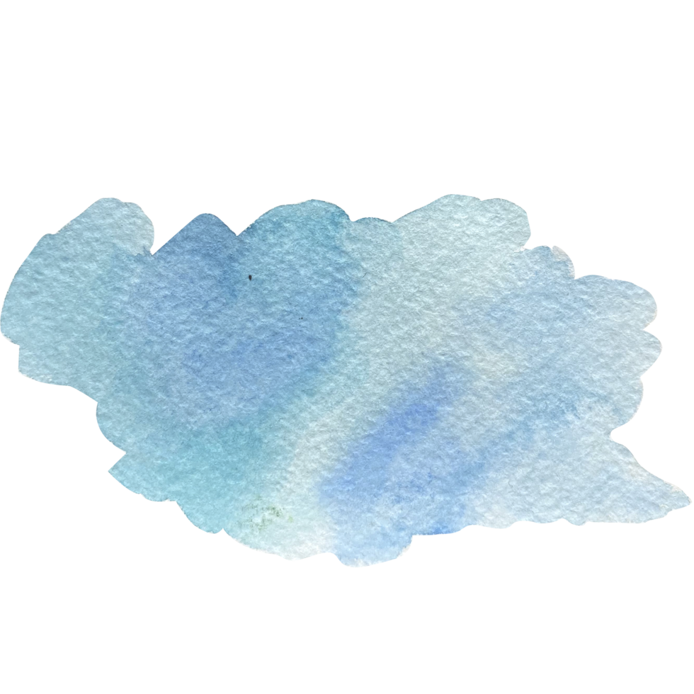 Watercolor brush strokes background, blue colors, isolated, for design png