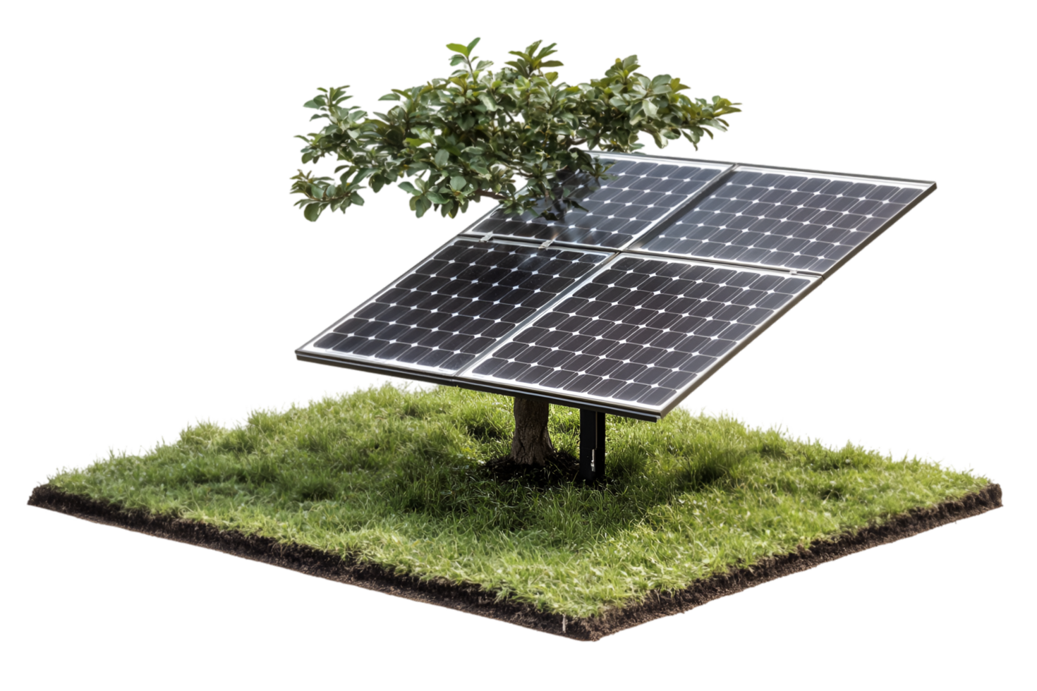 Solar panel tree green energy clean power sustainable technology png