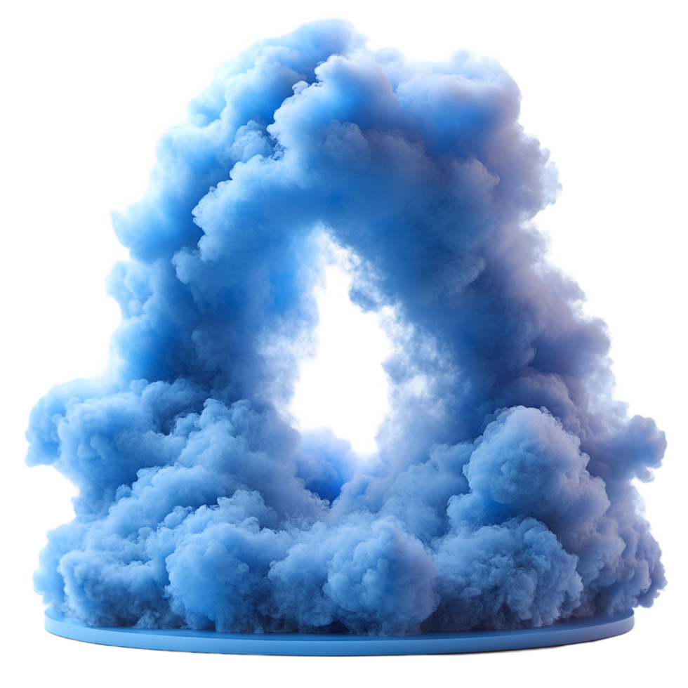 Blue smoke cloud forming a shape on a platform png