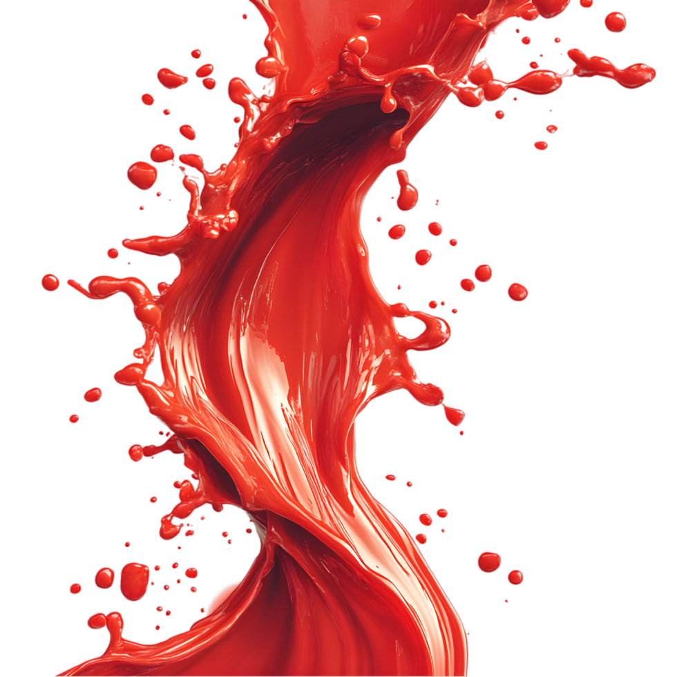 Red liquid splash dynamic flow motion abstract art png