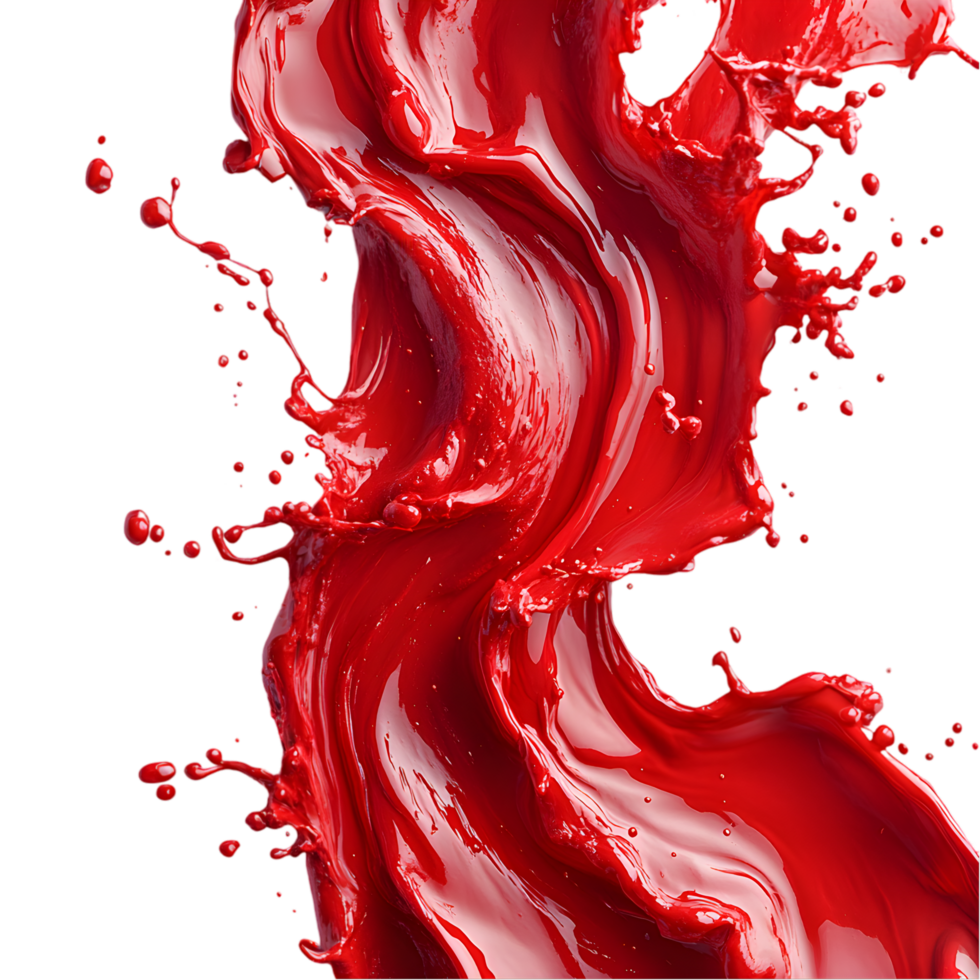 Red Liquid Splash Dynamic Flow Abstract Art png