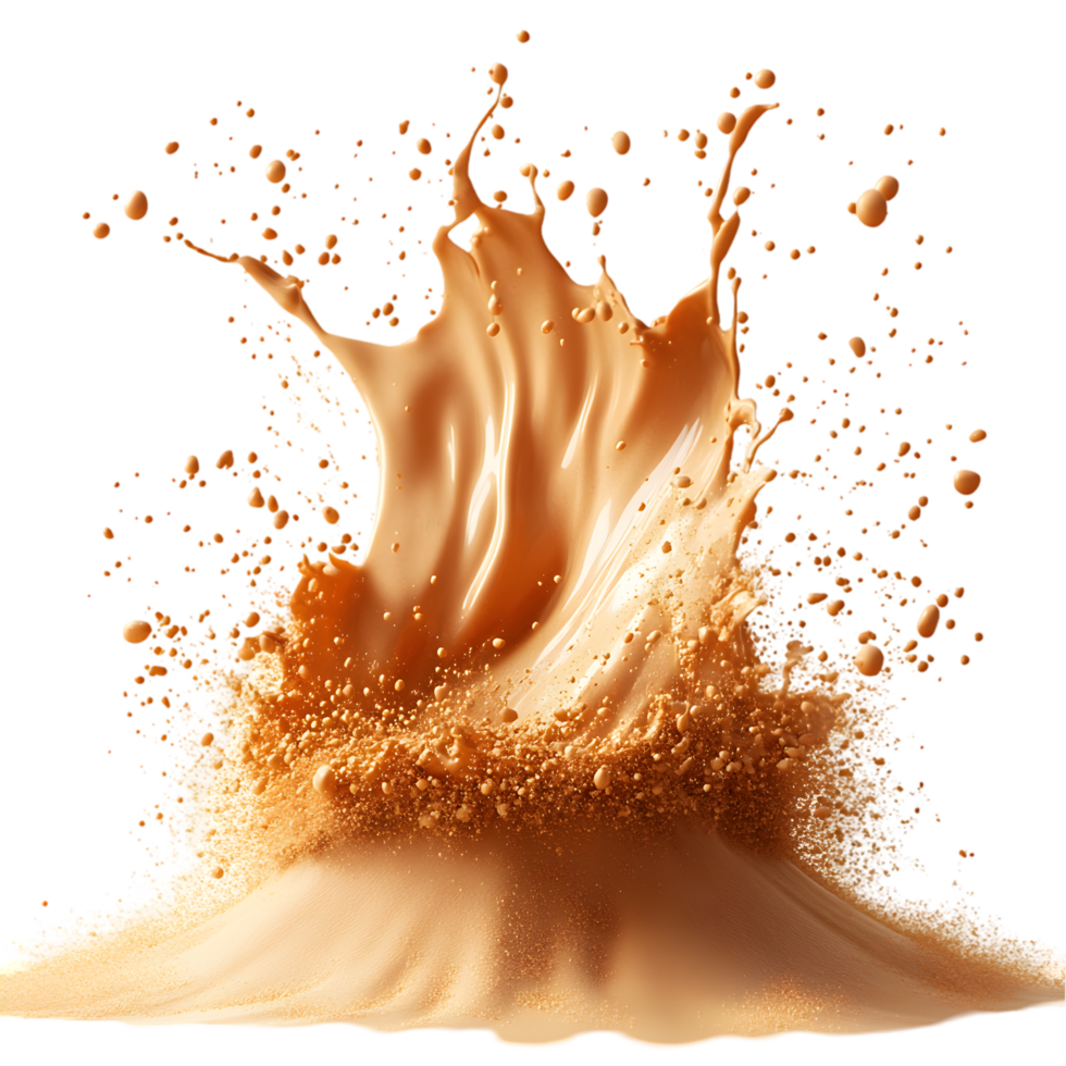 Liquid splash explosion tan color background png