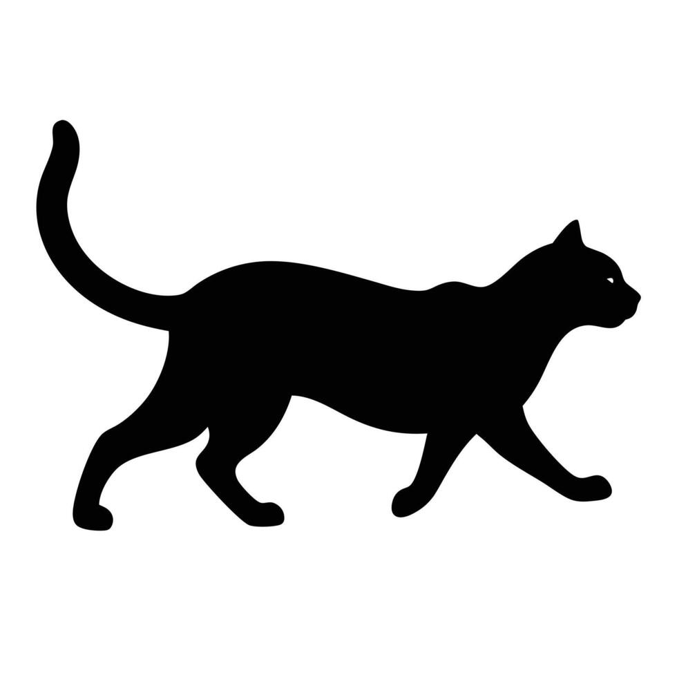 Energetic Cat Running Clipart for Pet, Vet, and Animal Projects. vector