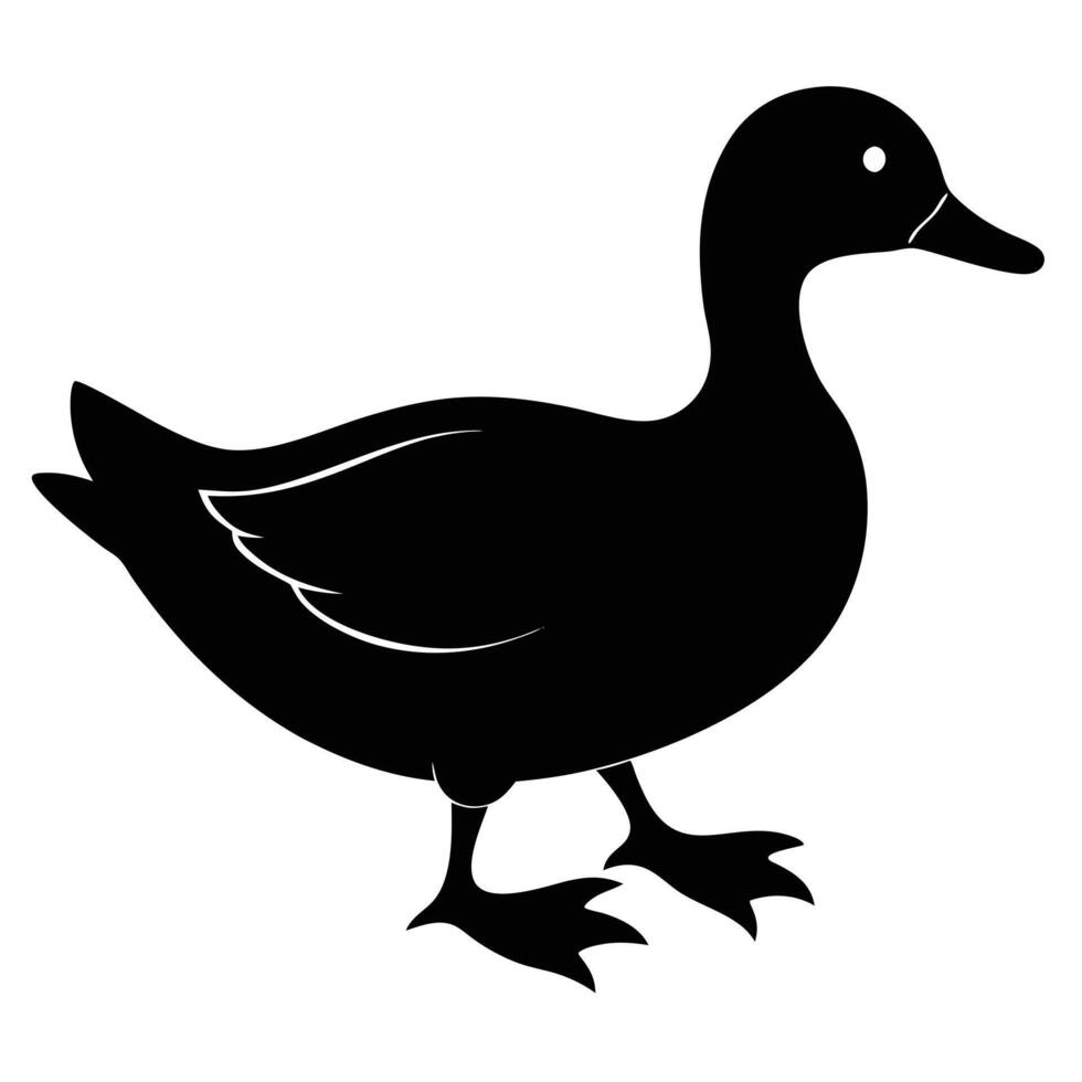 Cute Duck Silhouette for Nature. vector