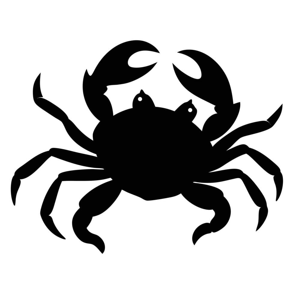 Quirky Crab Silhouette Clipart for Beach and Summer Projects. vector