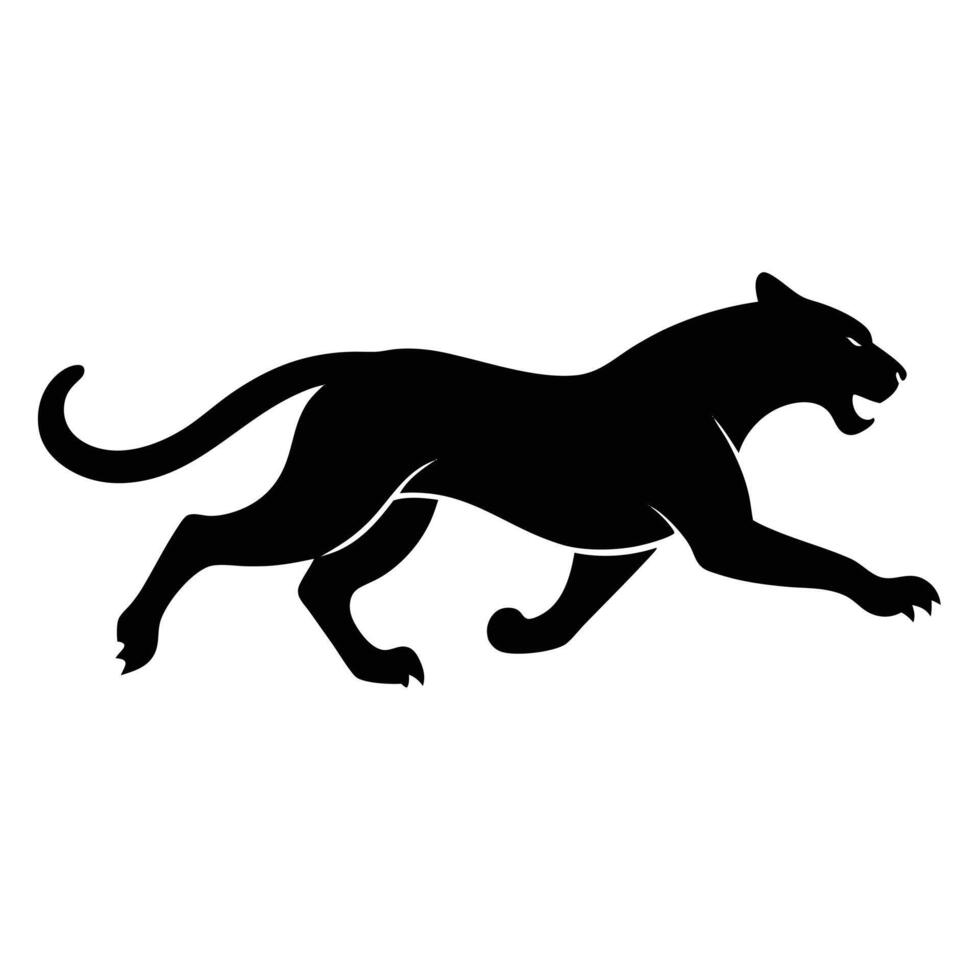 Fierce Panther Clipart for Jungle, Power, and Sport Themes. vector