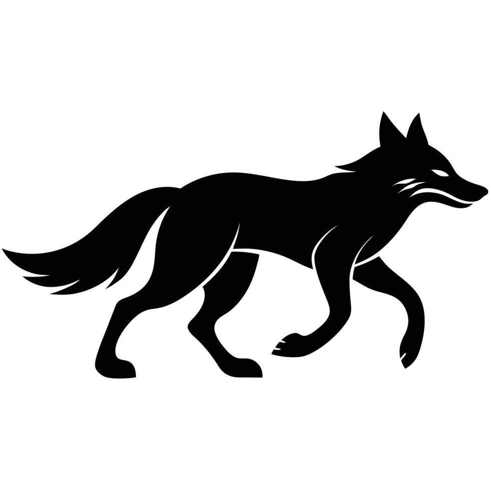 Wild Coyote Running Clipart. vector