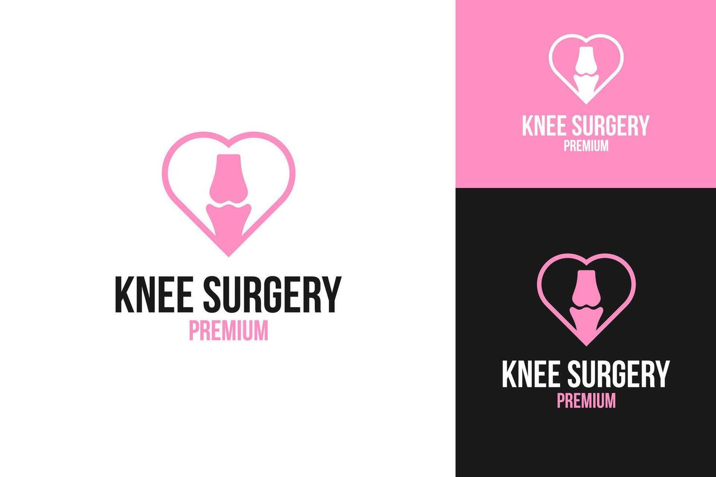 Love knee surgery logo design template illustration vector