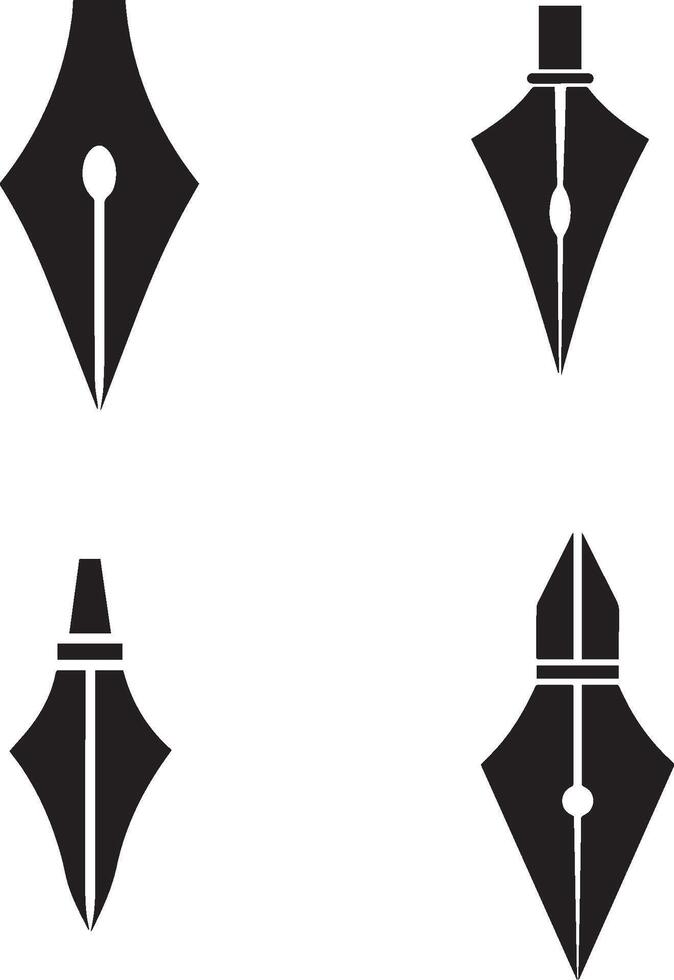 Silhouette set of pen icon vector