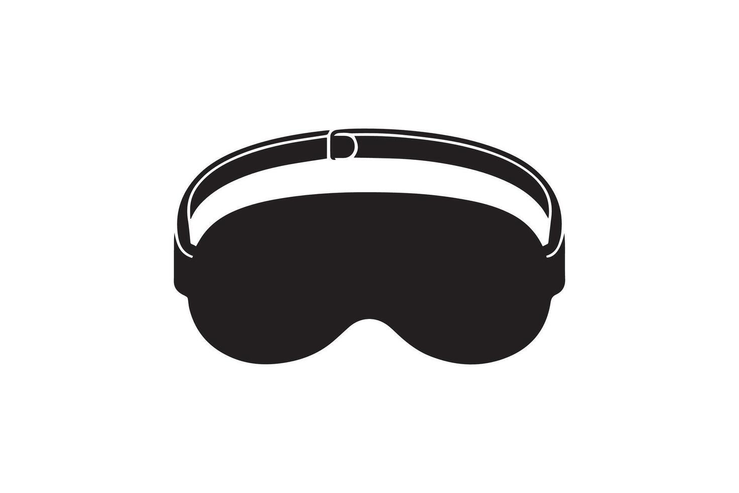 A black and white image of a pair of goggles vector
