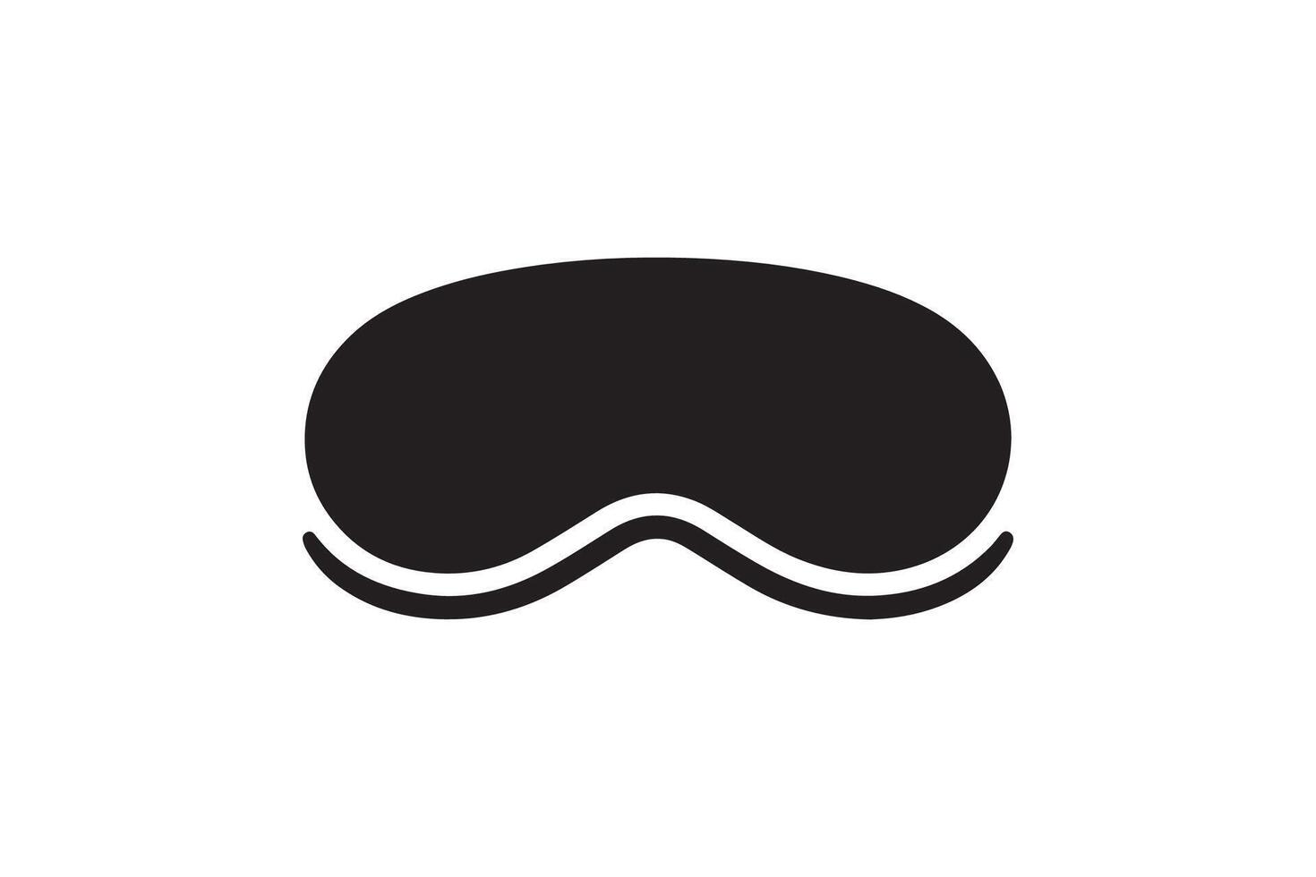A black and white snowboarder's goggles icon vector
