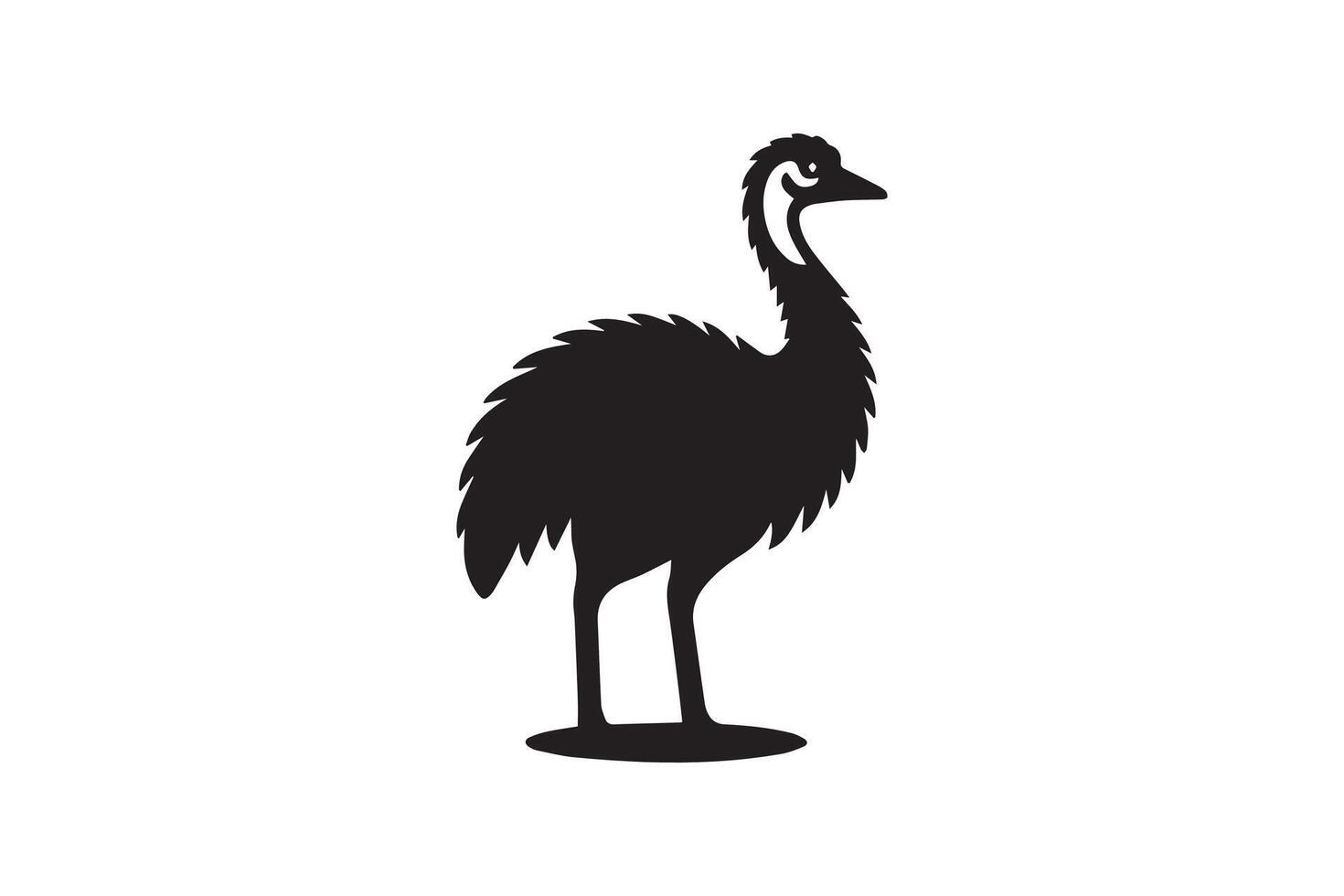 An ostrich silhouette on a white background vector