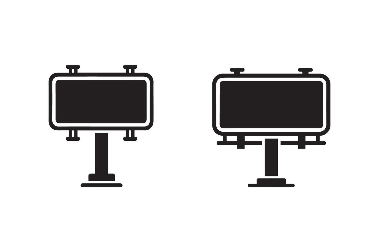Two black and white billboards on a white background vector