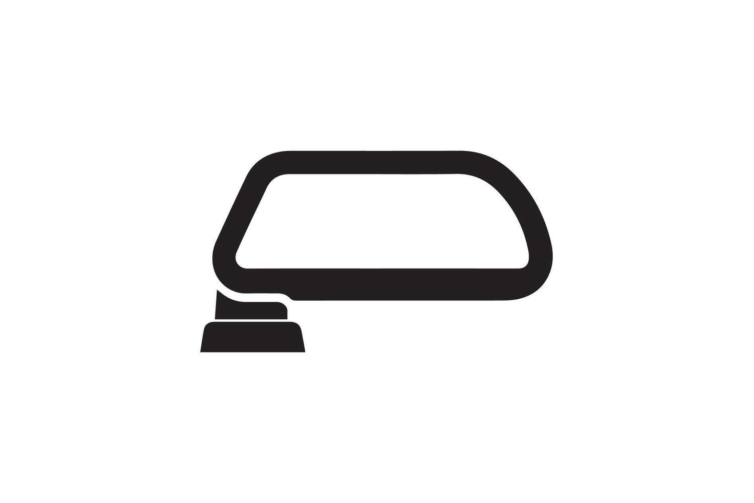 A black and white image of a car mirror vector
