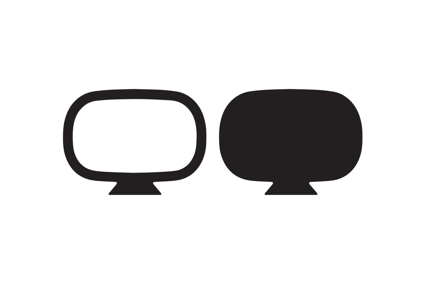 Two black and white television sets with a white background vector