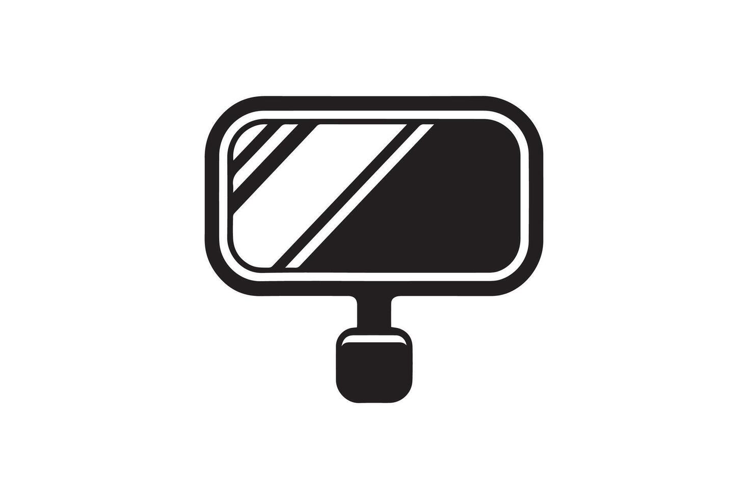 A black and white image of a mirror vector