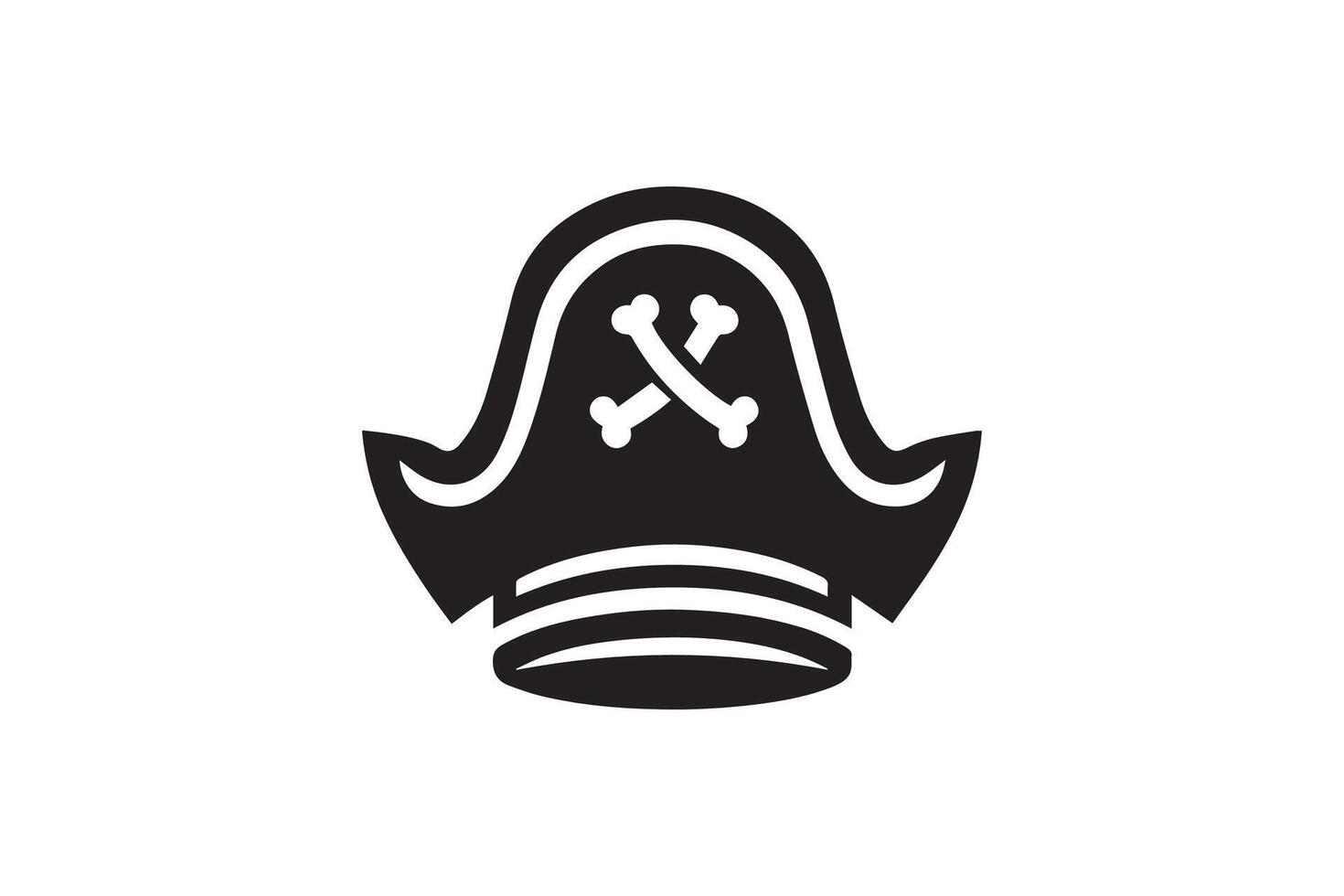 A black and white logo of a pirate hat vector