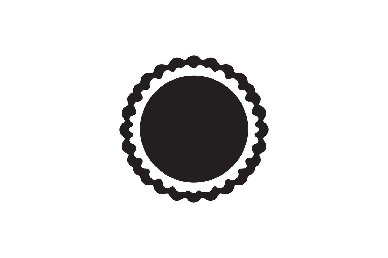 A black and white oval icon on a white background vector