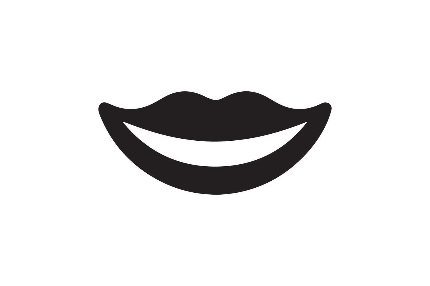 A black and white smile icon on a white background vector
