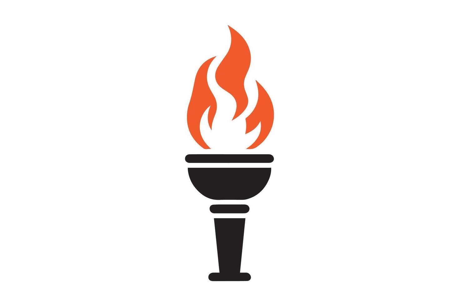 A torch with flames on it is shown vector