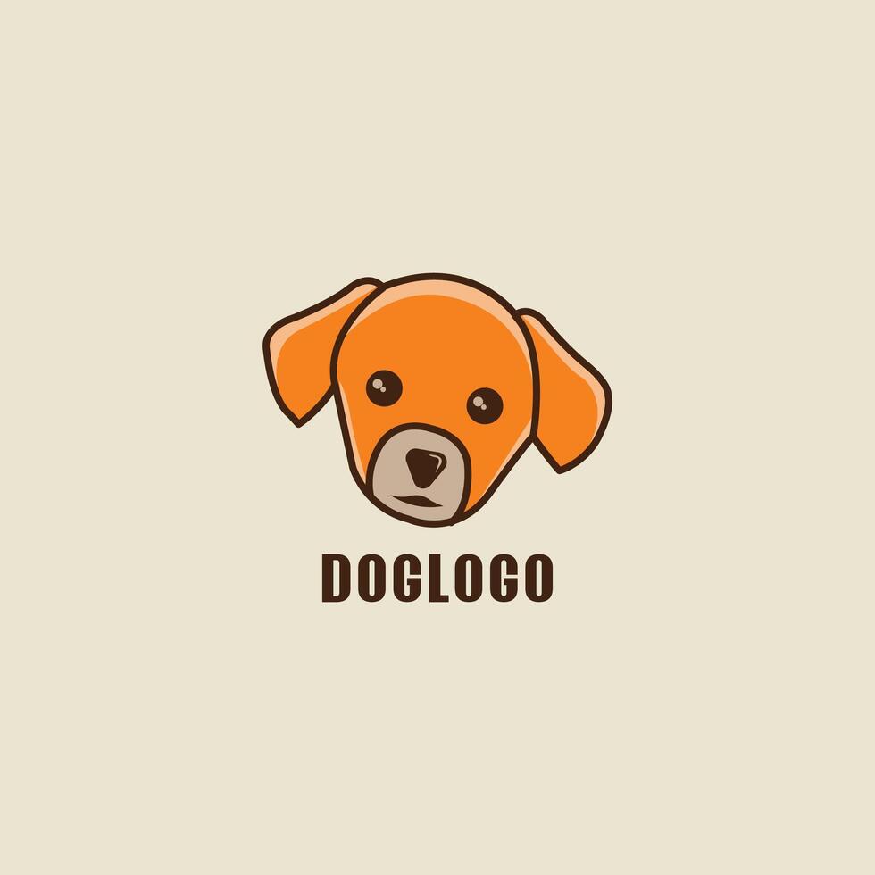 Dog Face Logo with Warm Color Tone and Minimal Style vector