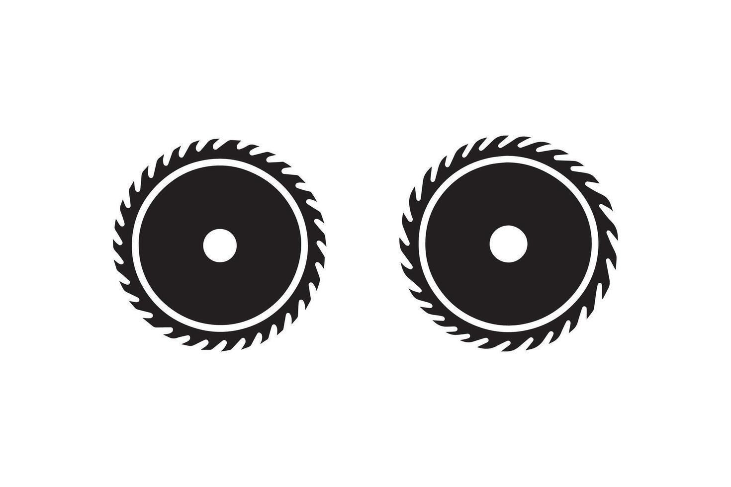 Two circular saw blades on a white background vector