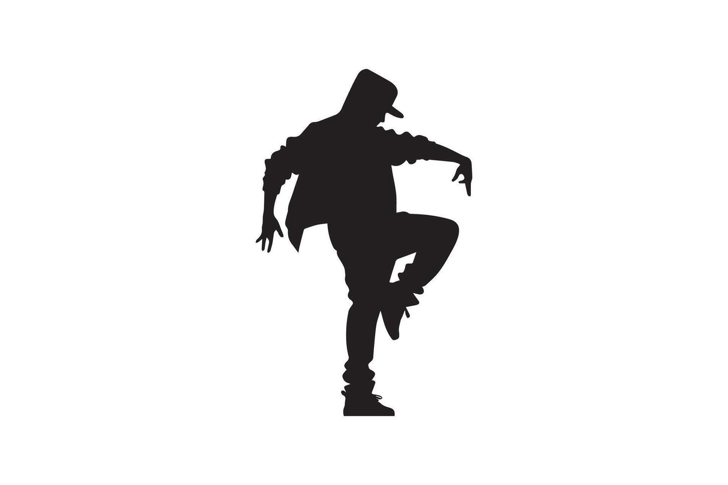 A silhouette of a man in a hat and jacket vector