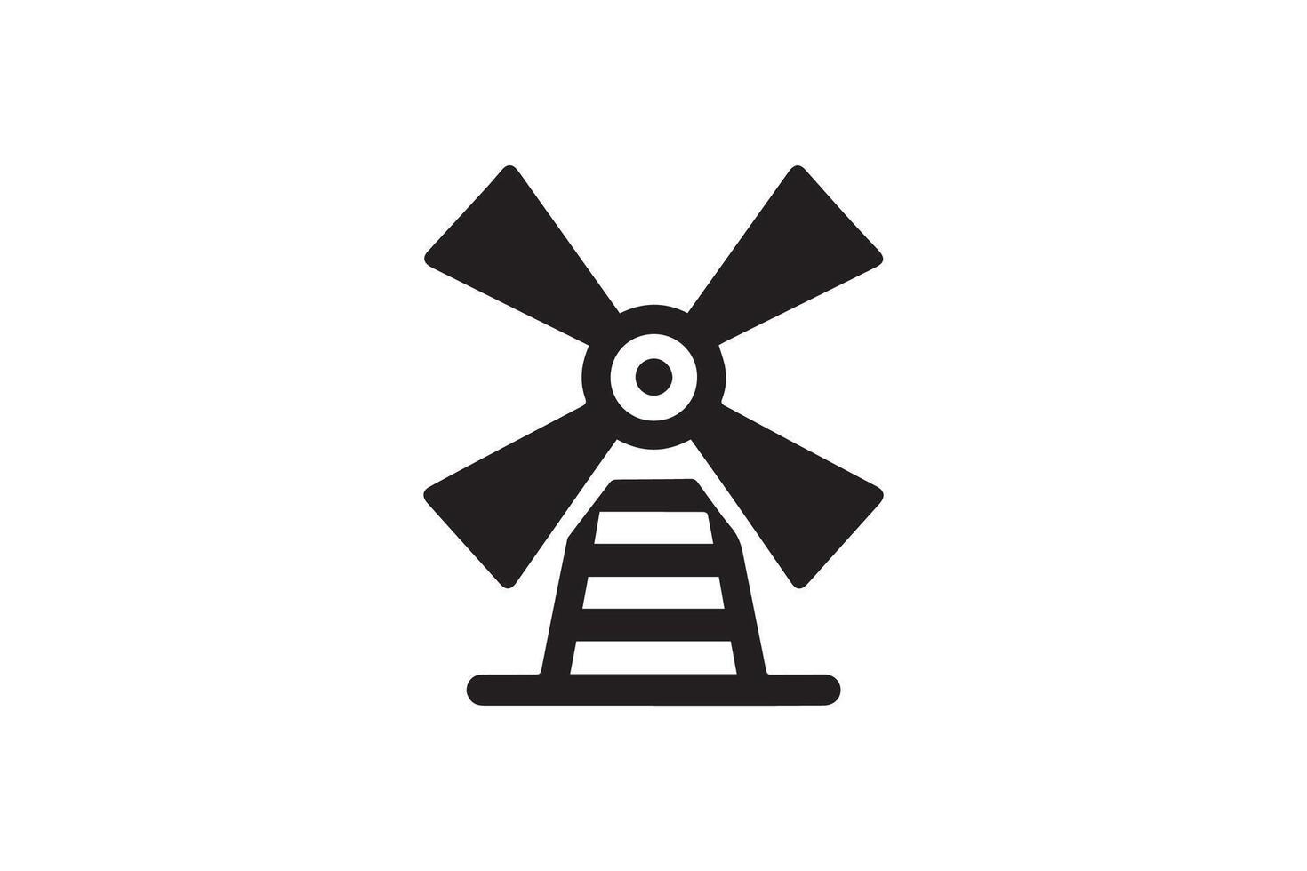 Windmill icon illustration on white background vector