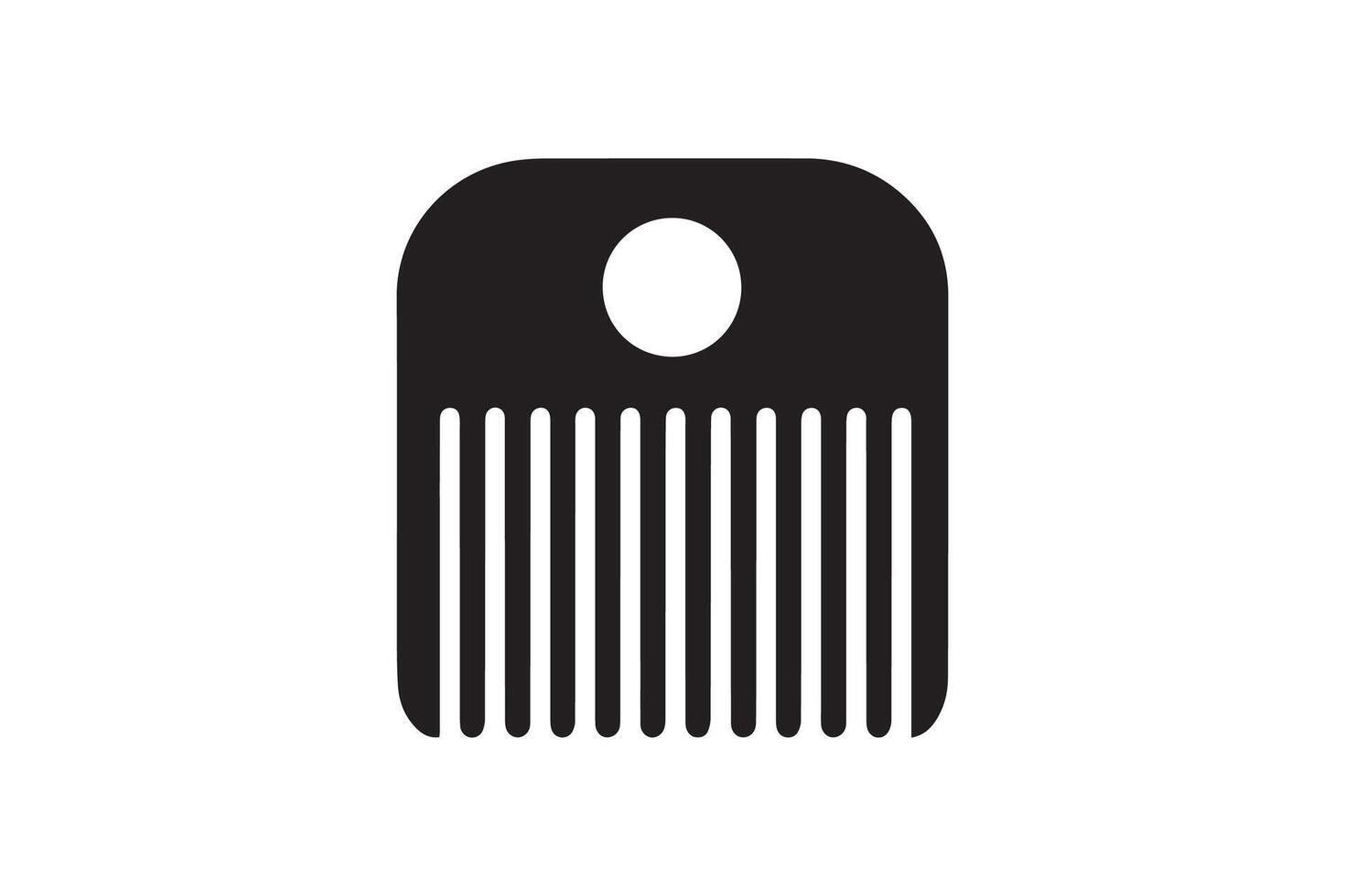 A black and white image of a comb vector