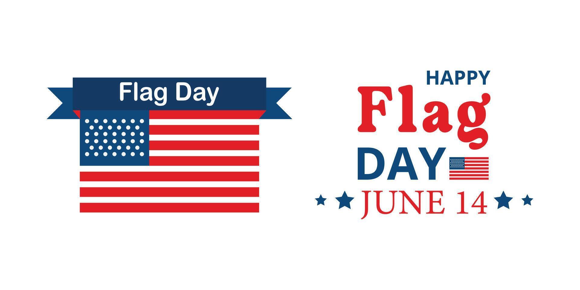 Happy Flag Day USA celebration graphic design with American flag and patriotic theme vector