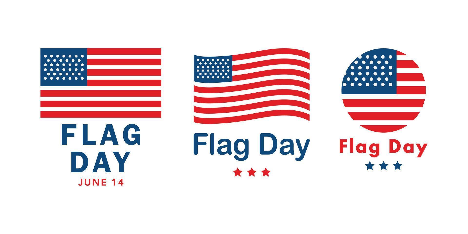 Patriotic for USA national holidays including Flag Day, 4th of July, and Memorial Day with American flag elements vector