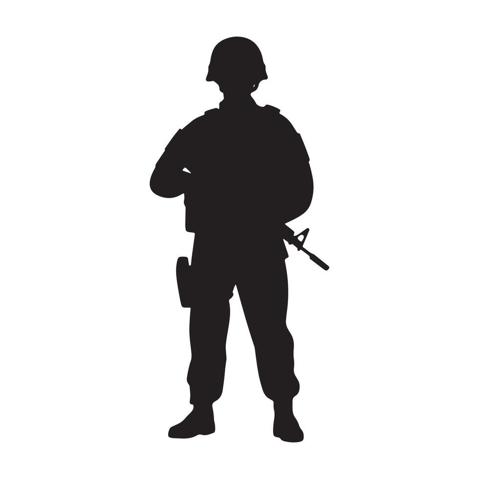 Army Soldier Silhouette Design for Print And Web vector
