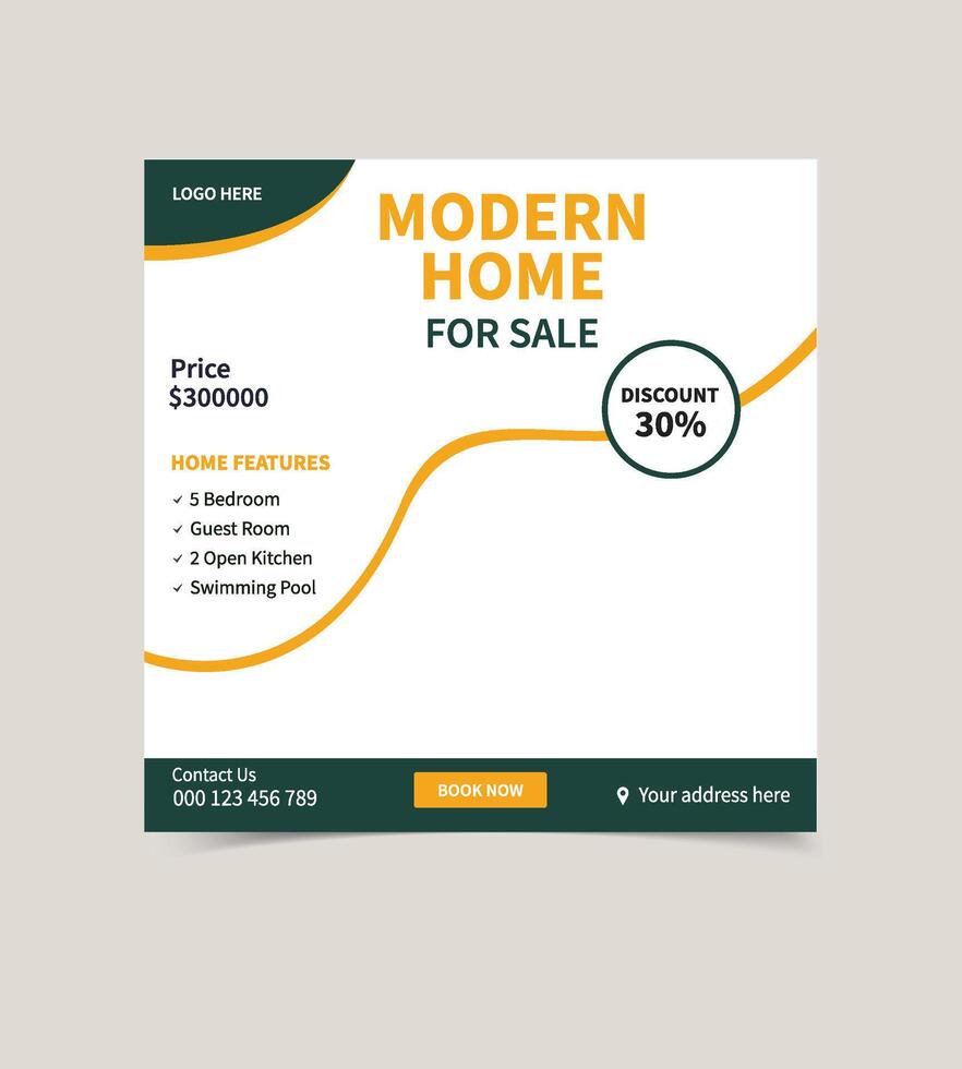 High-End Property Social Media Post Design for Agents vector