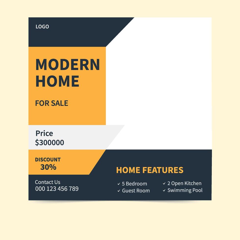 Affordable Housing Social Media Post for Real Estate Promotion vector