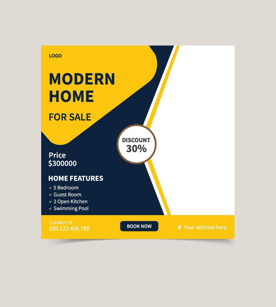 Real Estate Open House Social Media Graphic Design vector