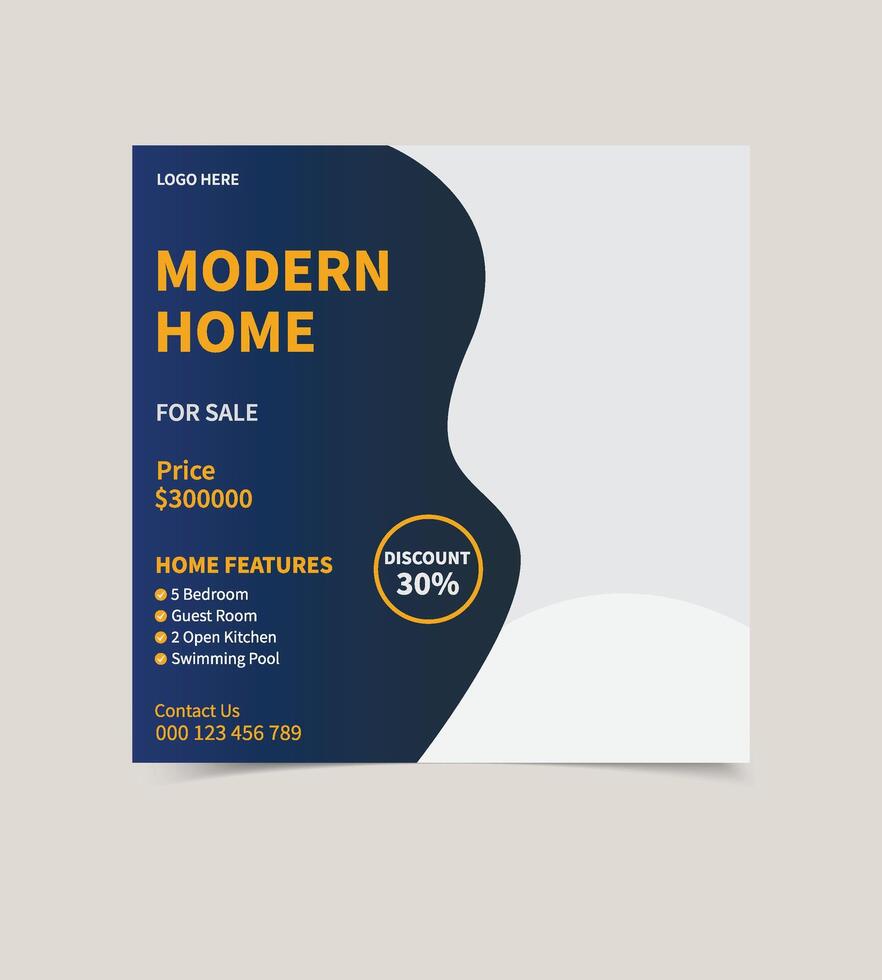 Editable Real Estate Post Layout for Facebook Ads vector
