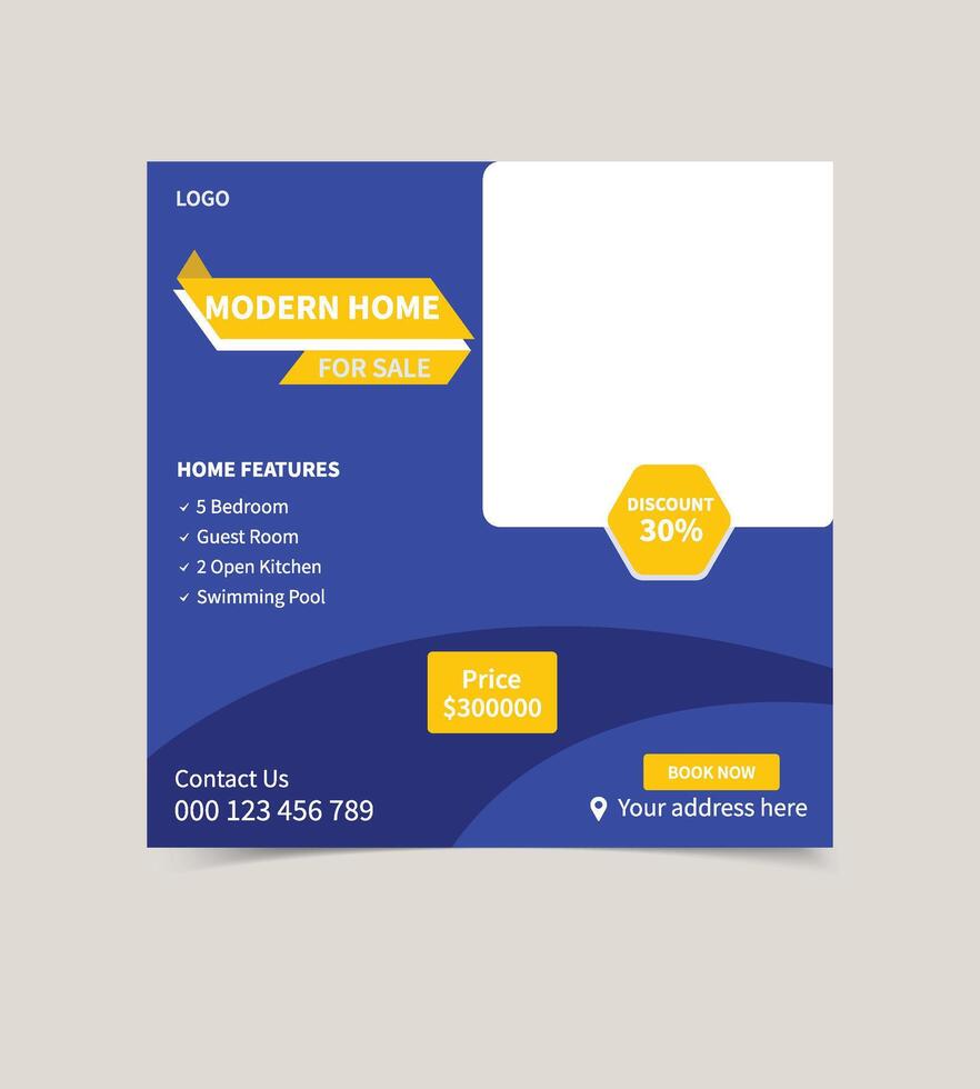 Real Estate Promotional Post for Realtors Template vector