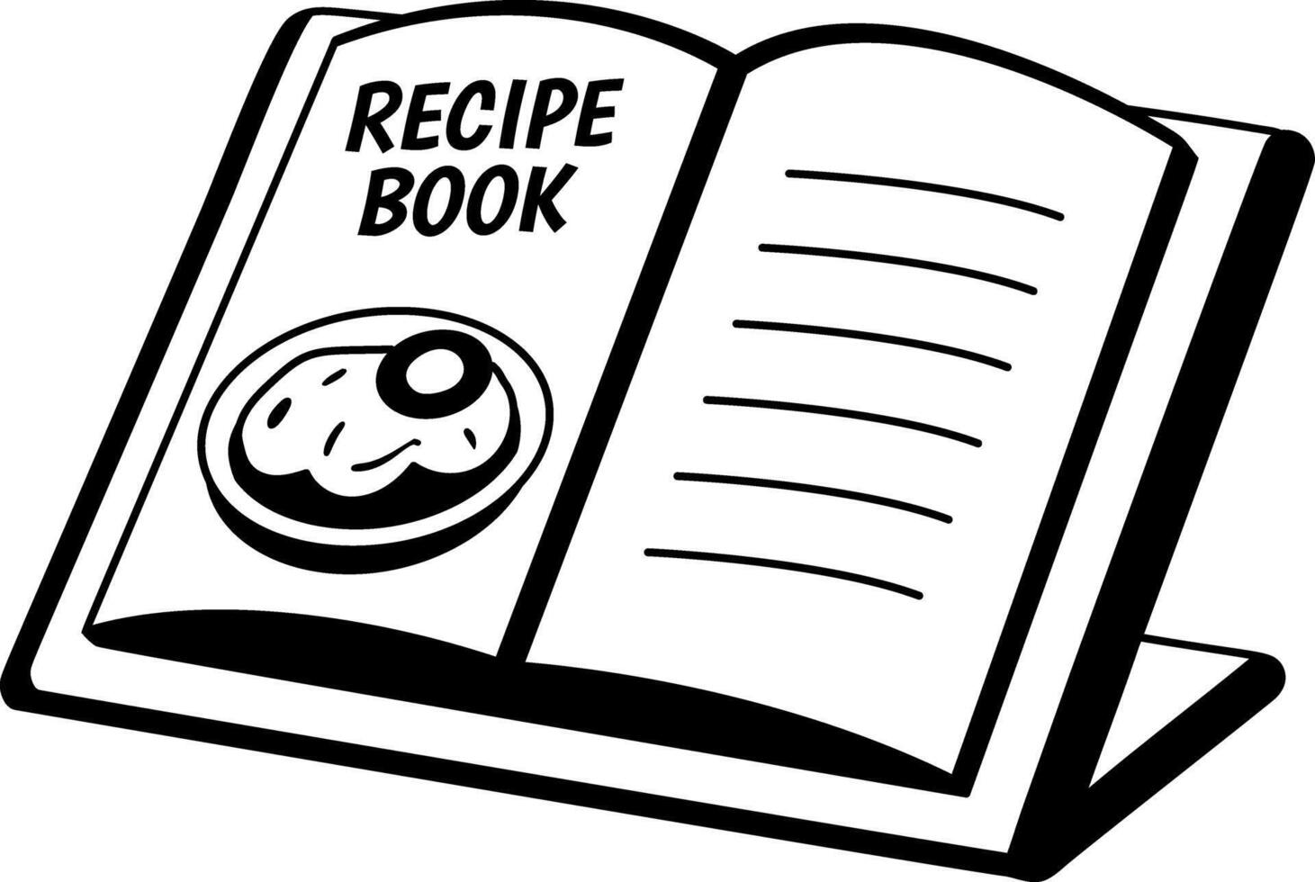 Recipe book illustration in glyph style vector