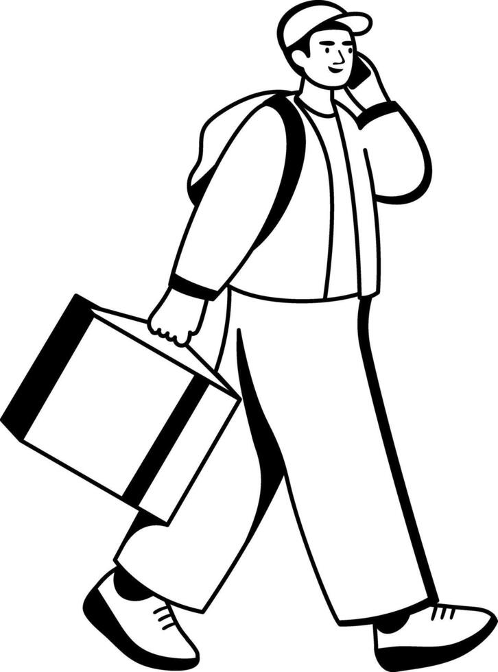Rider calling illustration in glyph style vector