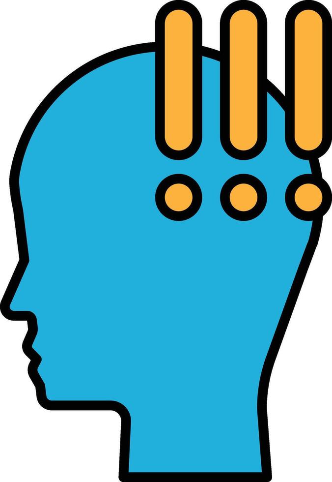 A blue head with orange dots on it vector