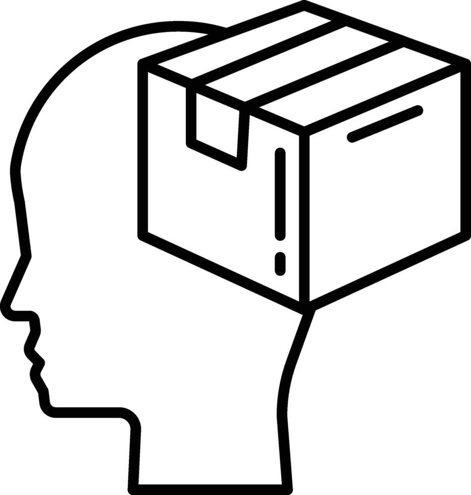 box is on top of a person head vector