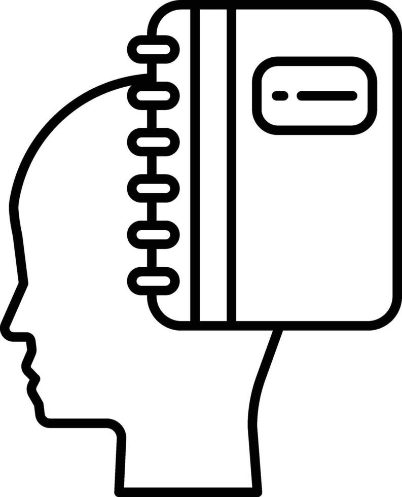 head with a book on top of it vector